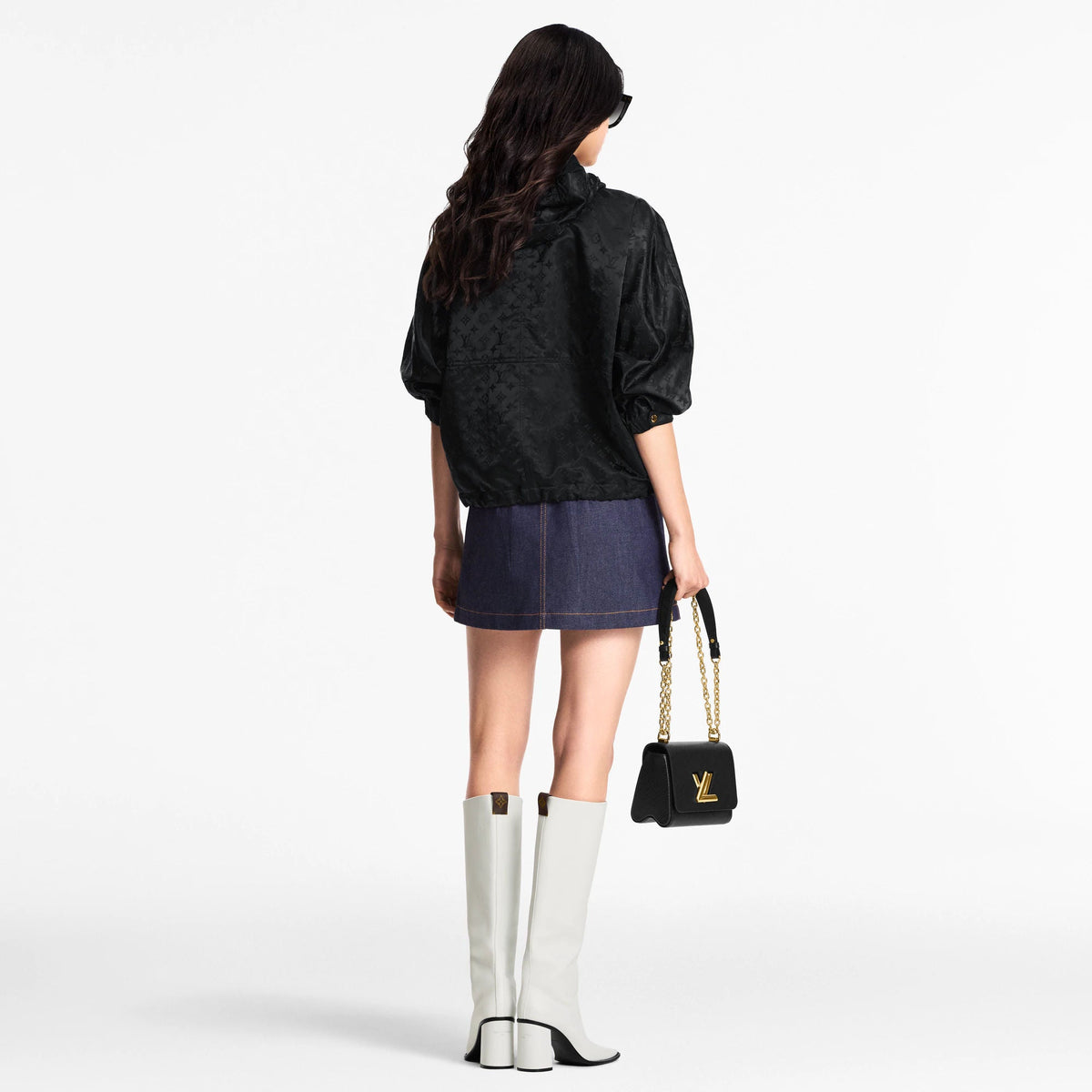Women's Shiny Monogram Short Parka