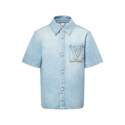 Men's Short-Sleeved Denim Shirt