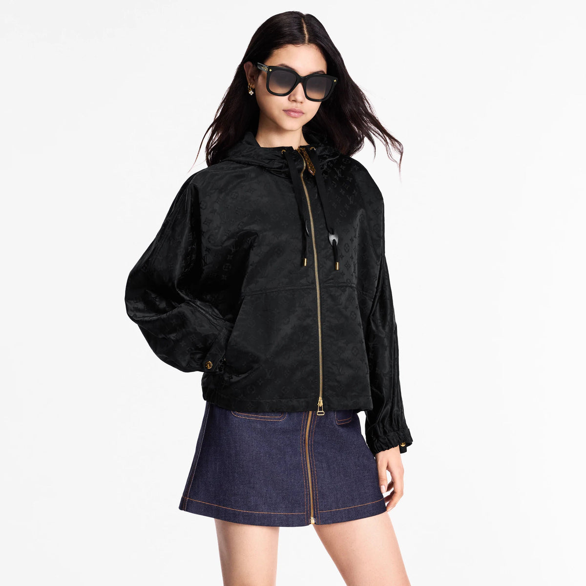 Women's Shiny Monogram Short Parka