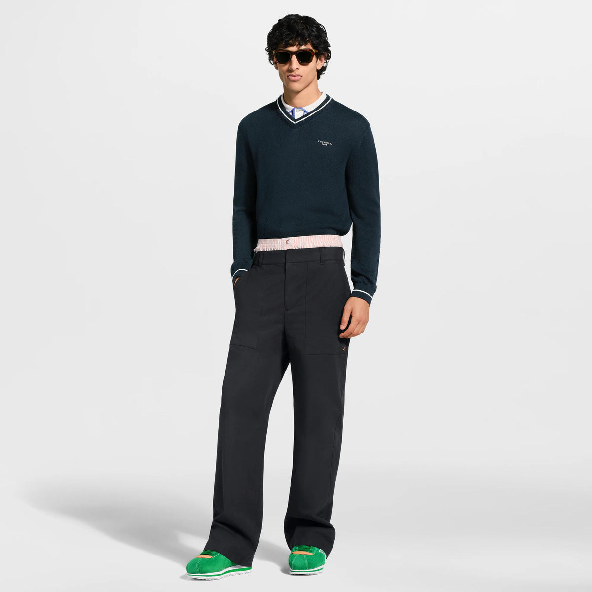 Men's Silk Blend Cable V-Neck Pullover
