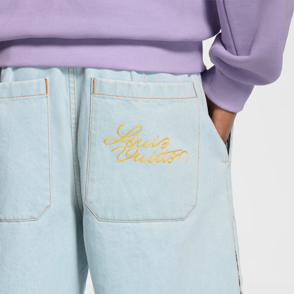 Men's Signature Embroidered Denim Workwear Shorts