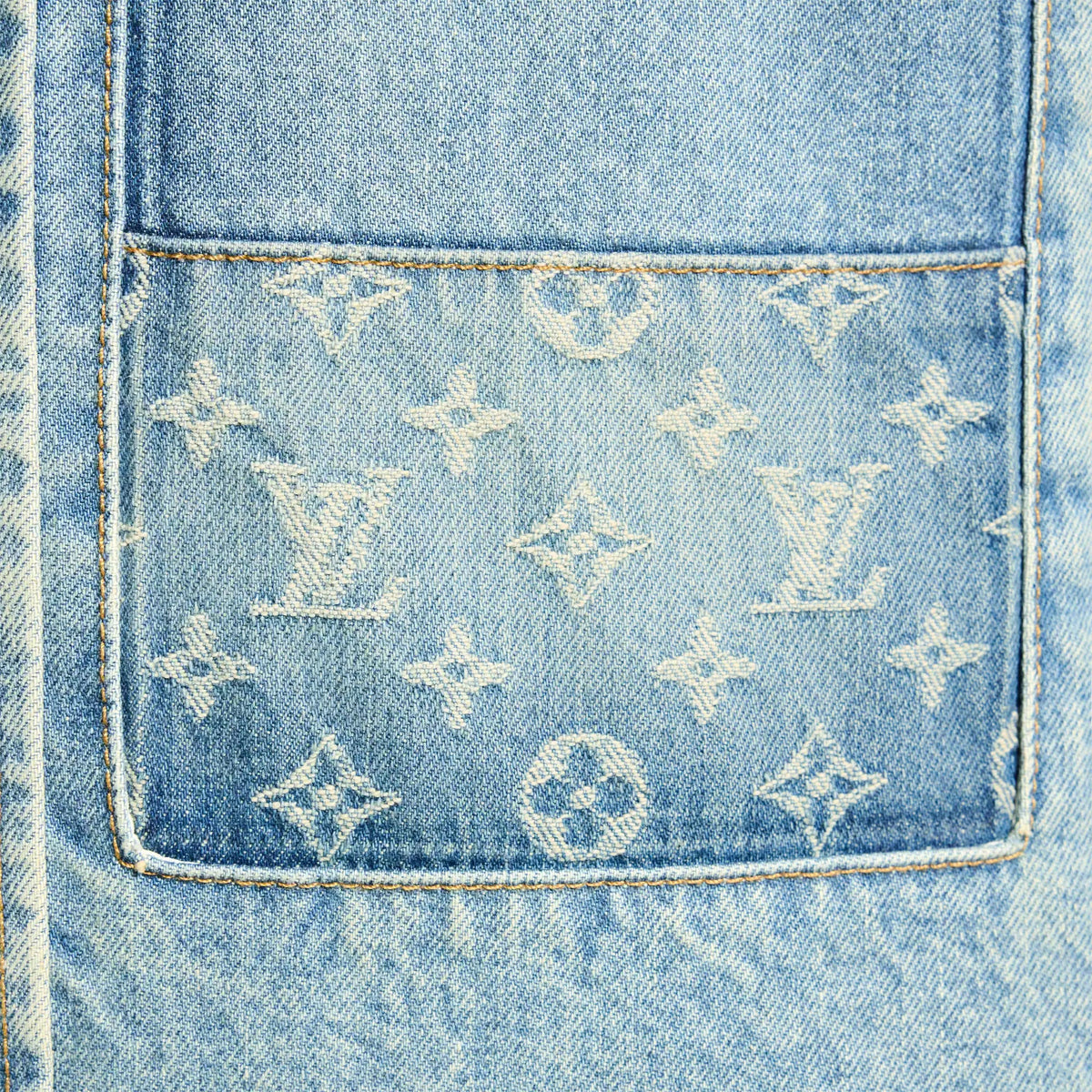 Men's Signature Patchwork Denim Long-Sleeved Shirt