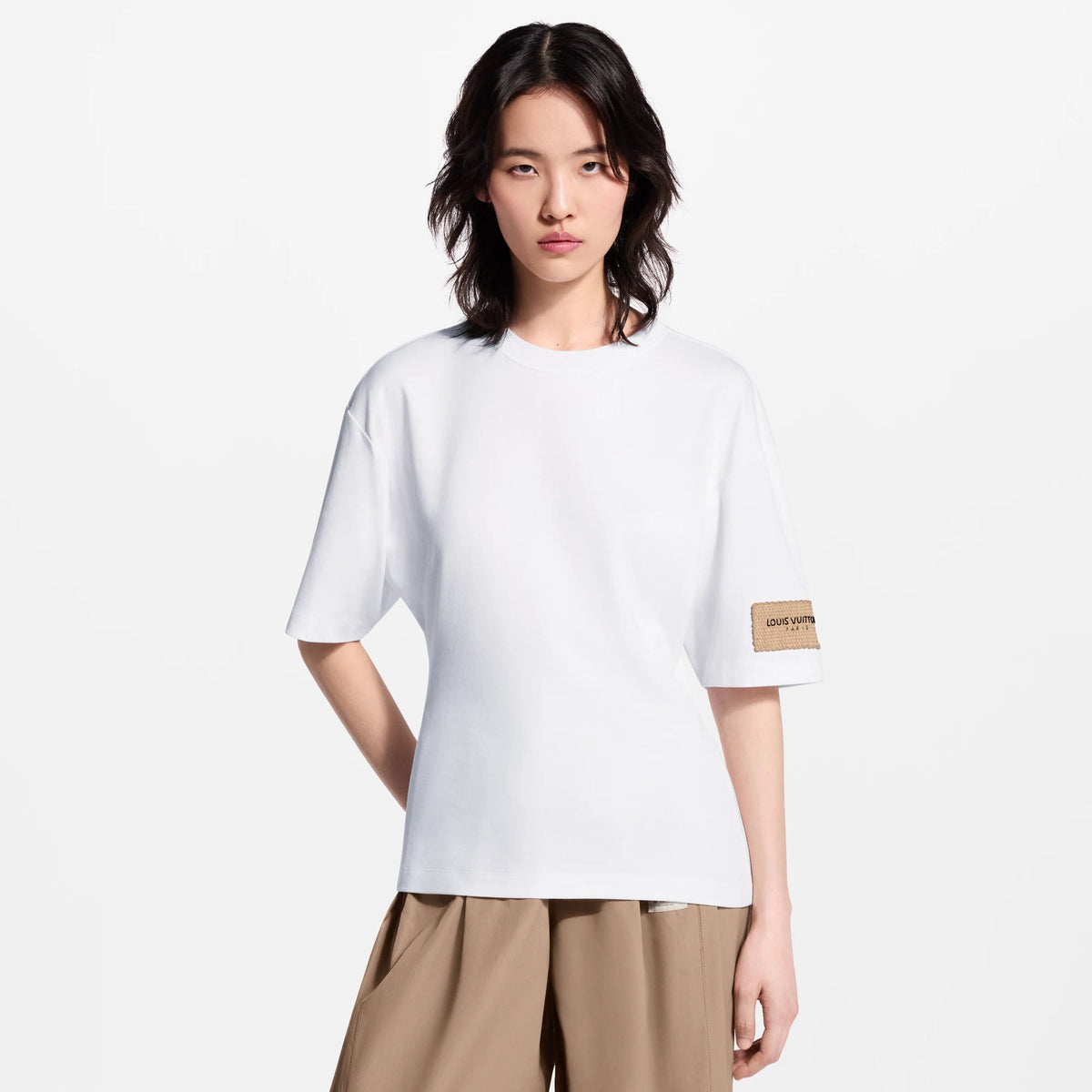 Women's Patch Tapered Cotton Jersey T-Shirt