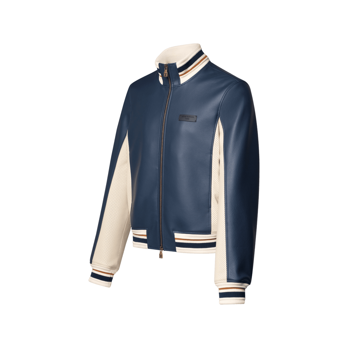 Men's Sporty Leather Track Top