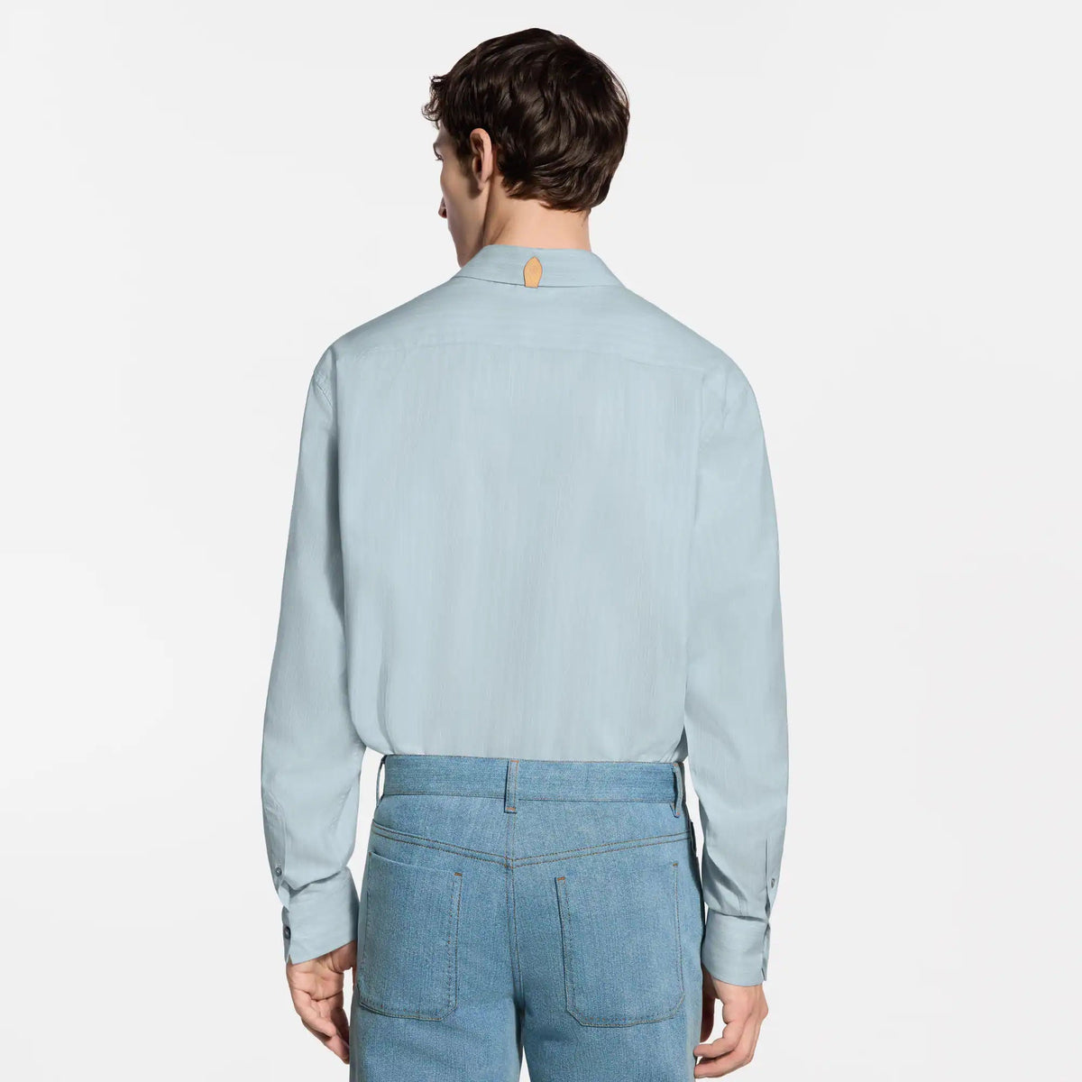Men's Striped Long-Sleeved Silk-Blend Shirt
