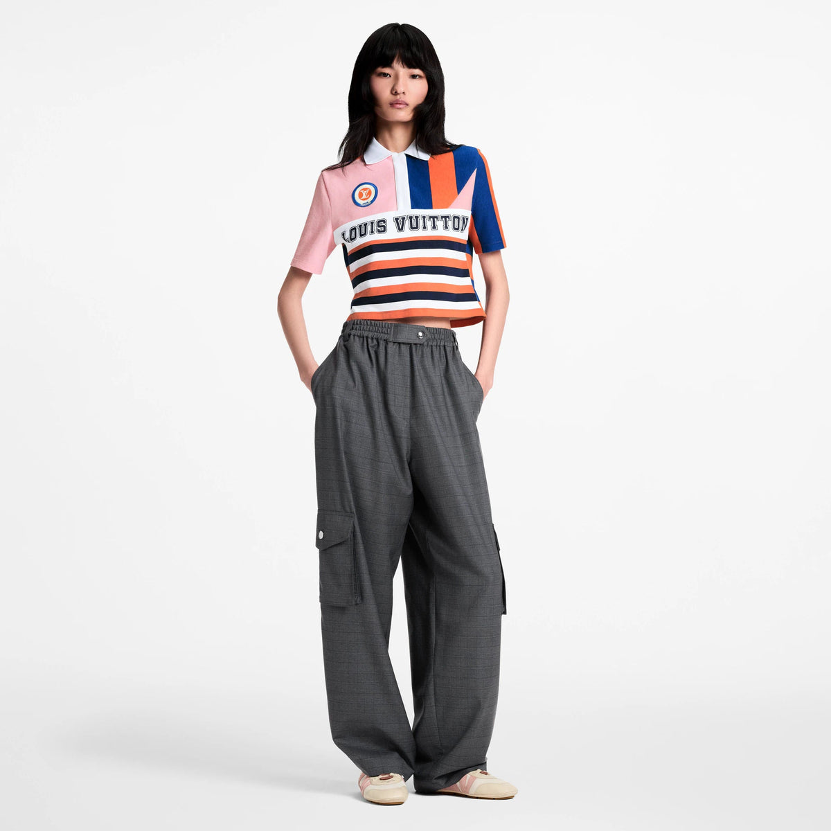 Women's Striped Signature Polo Top