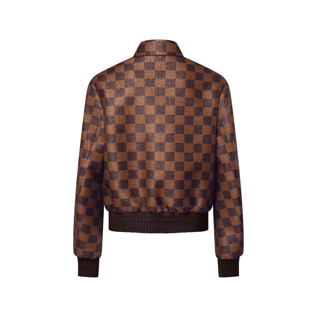 Men's Summery Textured Damier Blouson
