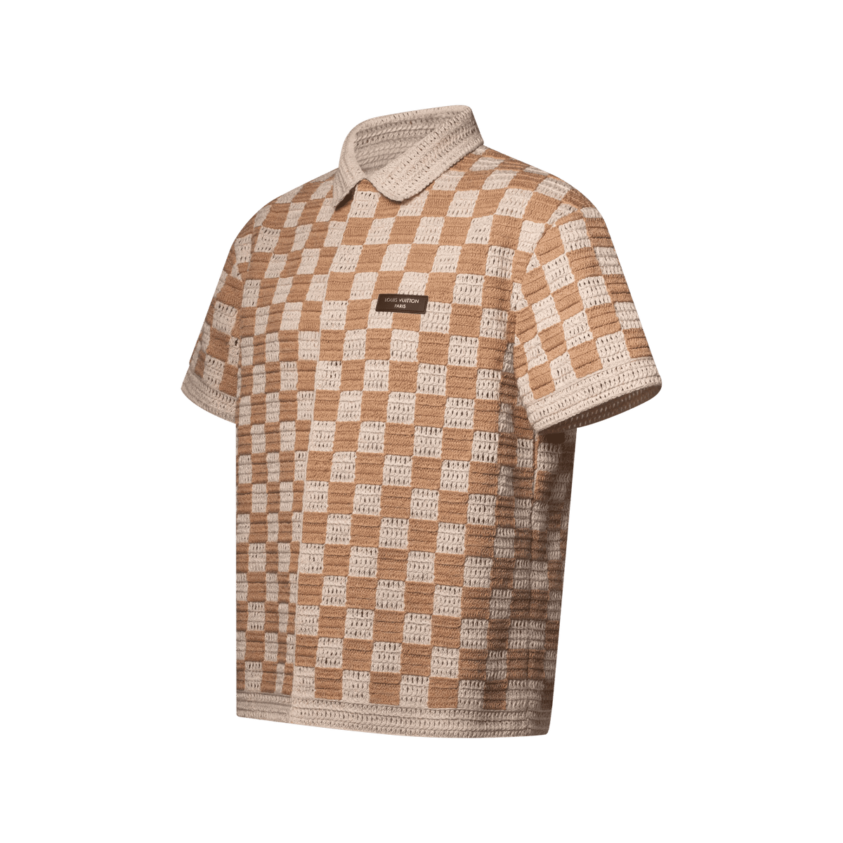 Men's Summery Damier Short-Sleeved Shirt