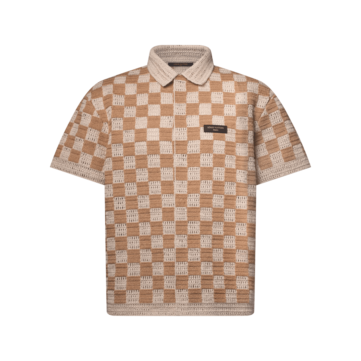 Men's Summery Damier Short-Sleeved Shirt