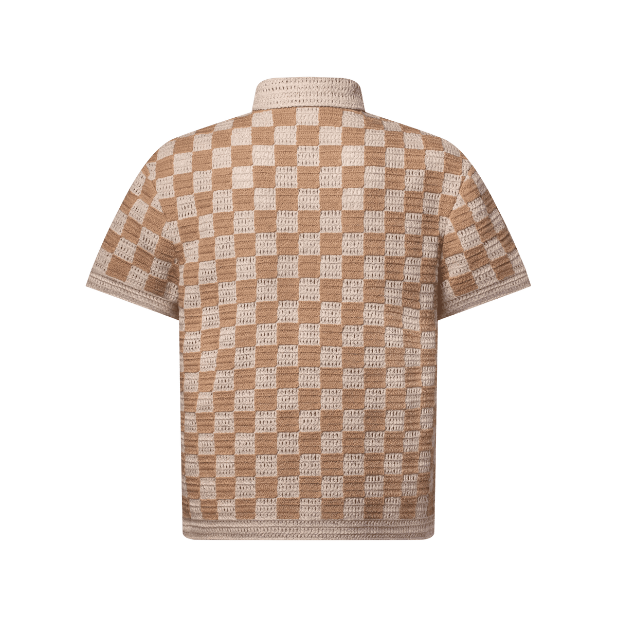 Men's Summery Damier Short-Sleeved Shirt