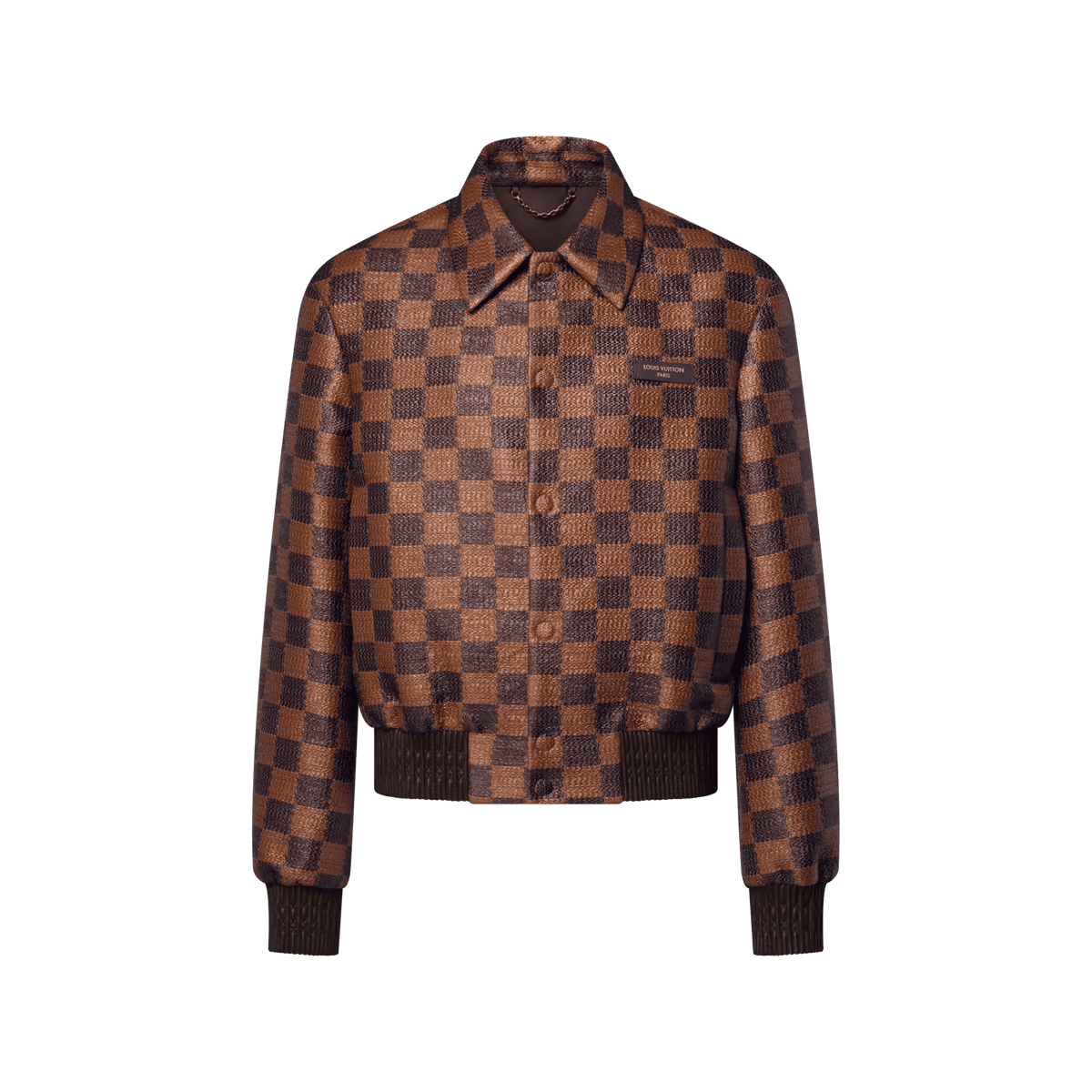 Men's Summery Textured Damier Blouson
