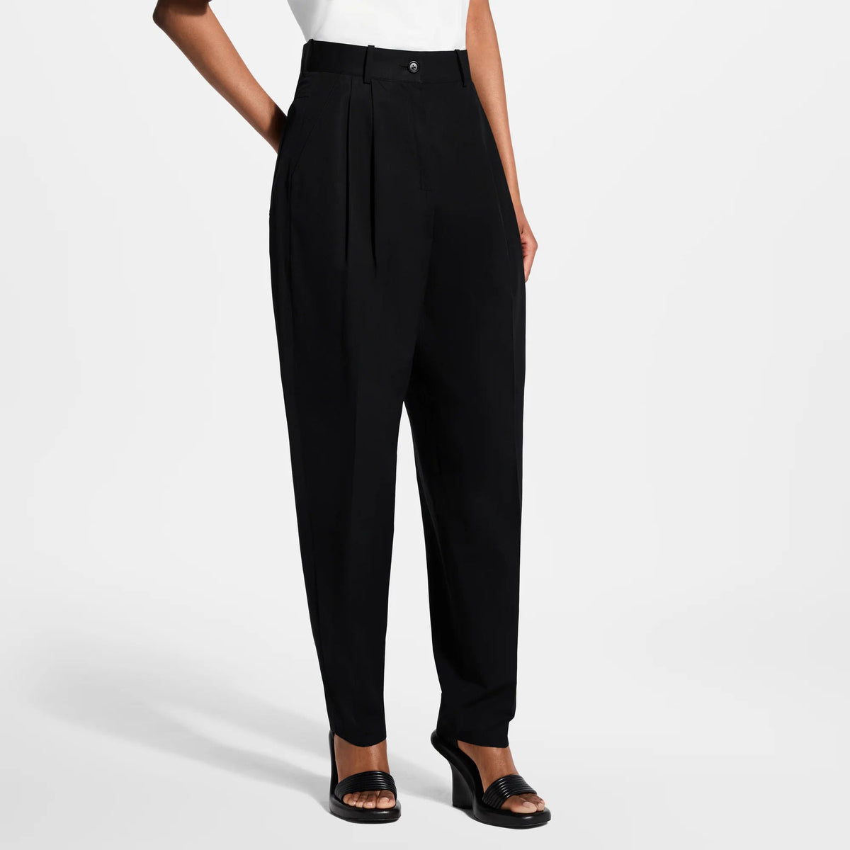 Women's Tailored Pleat Cotton Poplin Pants