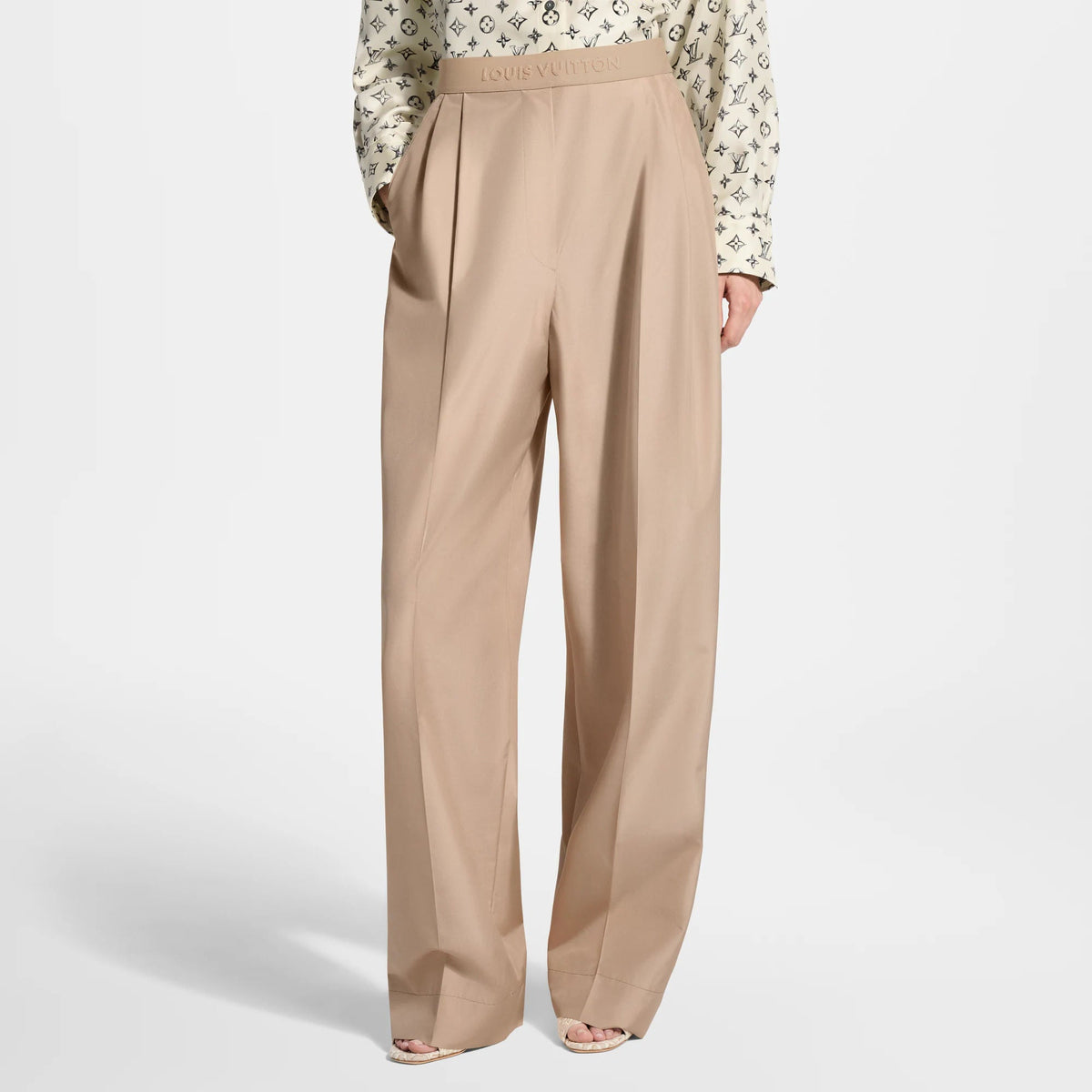 Women's Tailored Wide-Leg Silk Pants