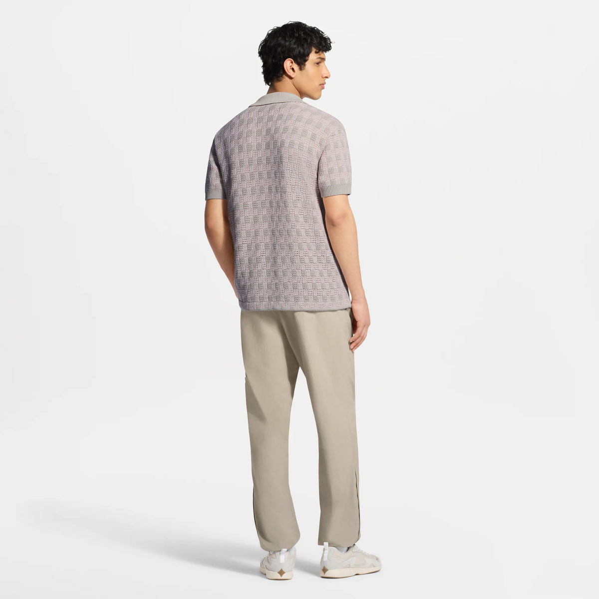 Men's Tweedy Jacquard Short-Sleeved Shirt
