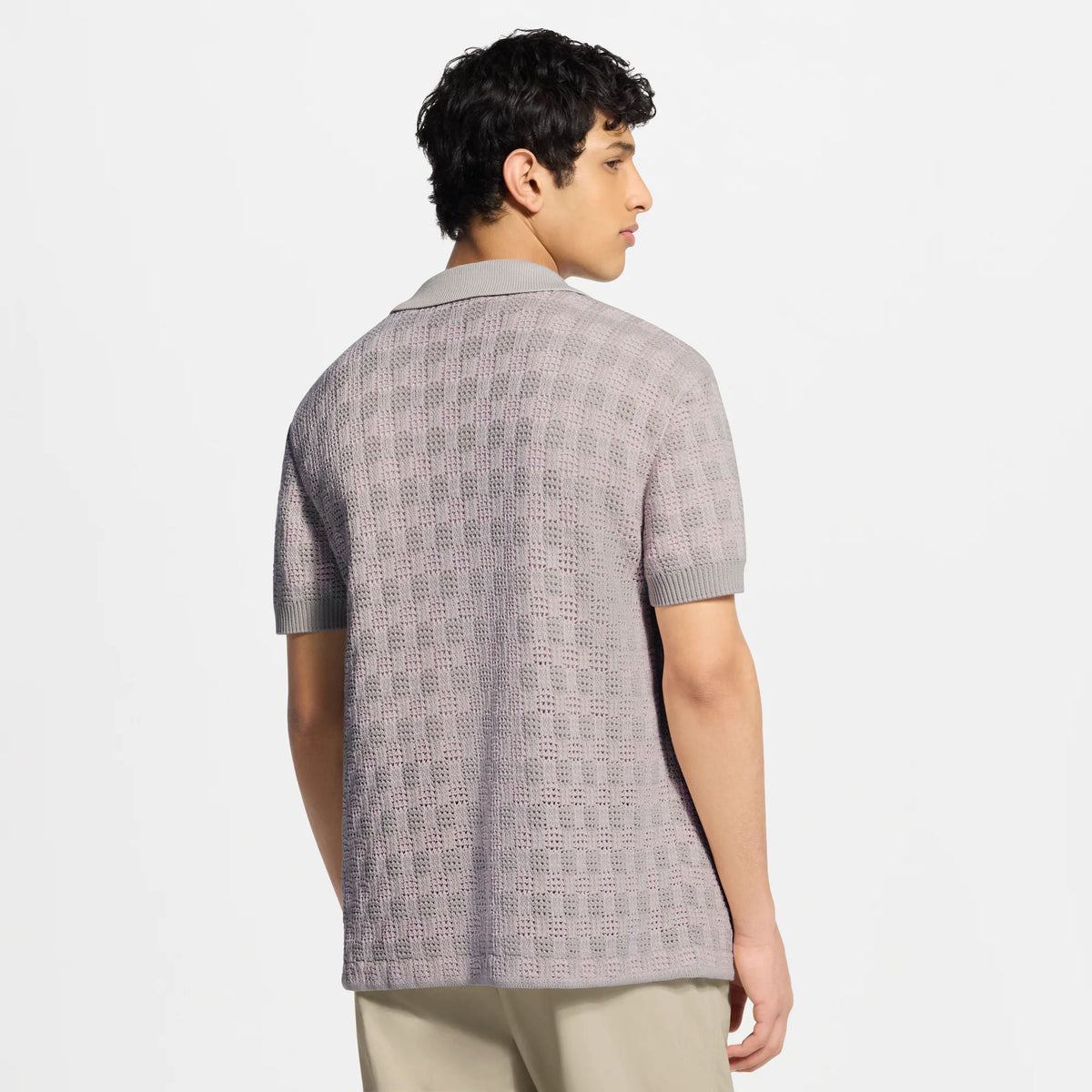 Men's Tweedy Jacquard Short-Sleeved Shirt