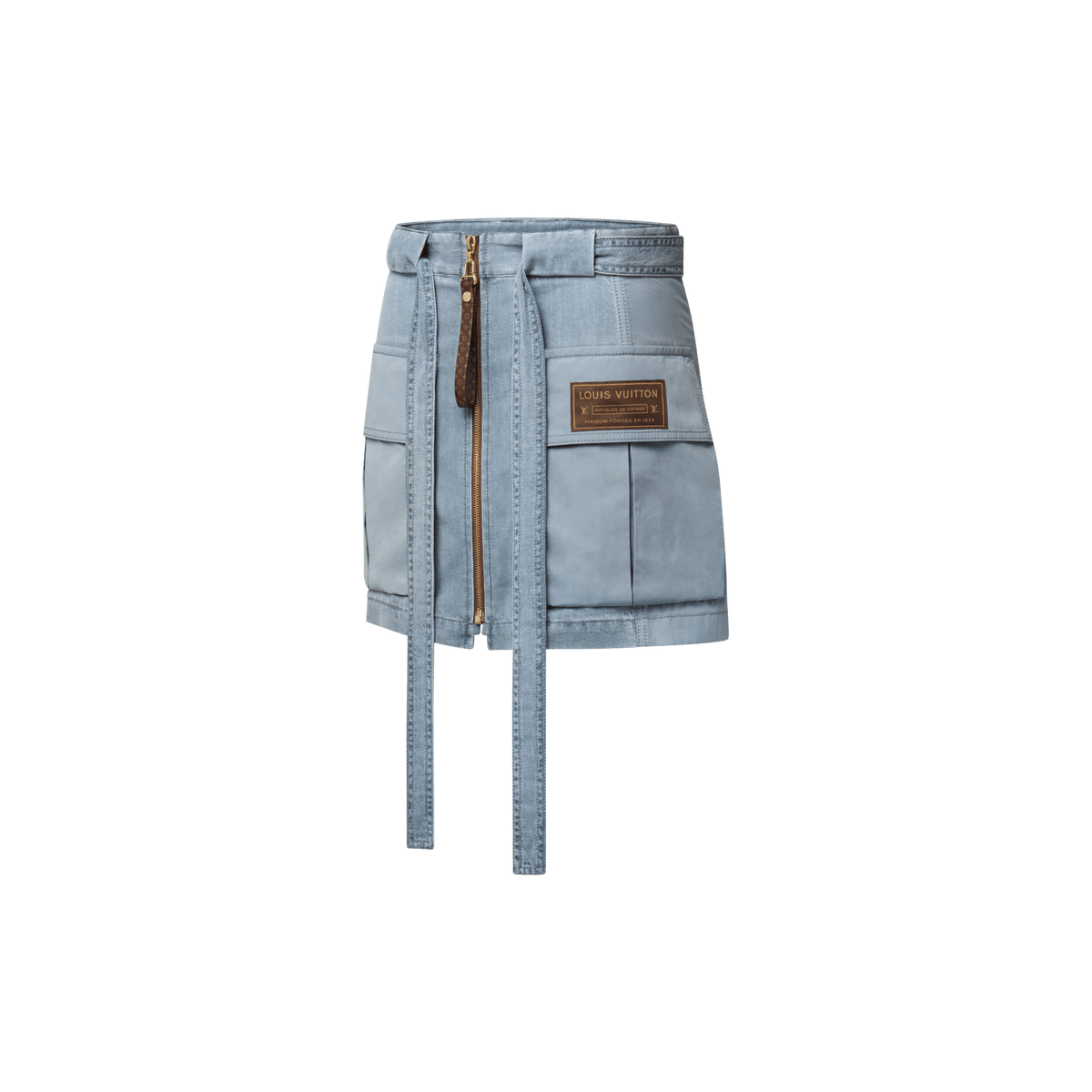 Women's Utility Pocket Washed Denim Skirt