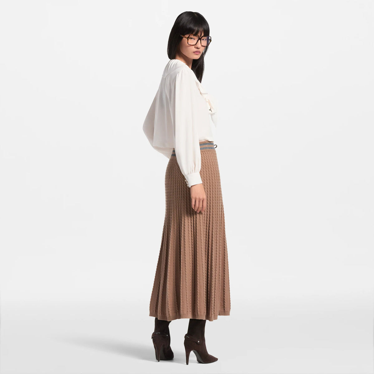 Women's Varsity Stripe Cable Knit Skirt
