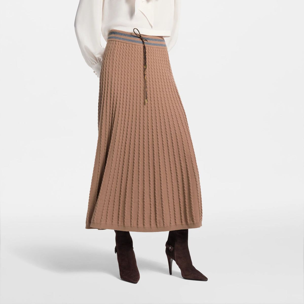 Women's Varsity Stripe Cable Knit Skirt