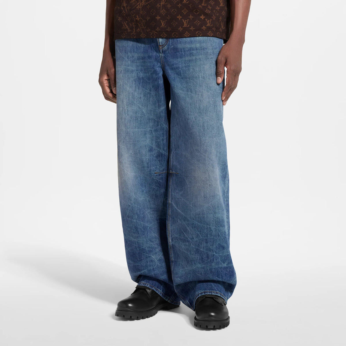 Men's Vintage Washed Denim Pants
