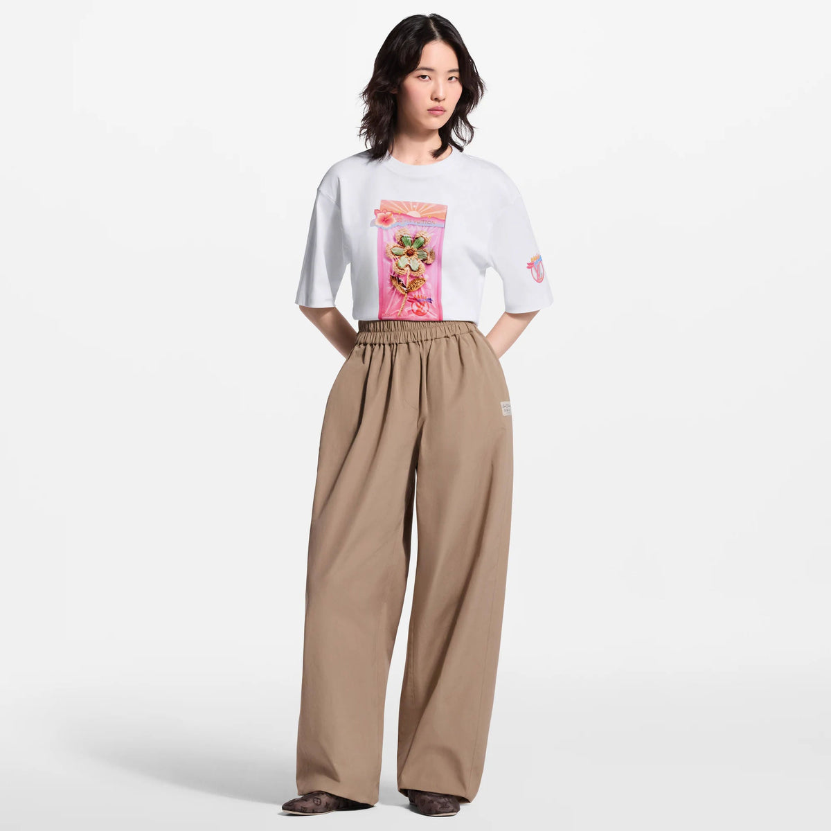Women's Wide-Leg Cotton Pants