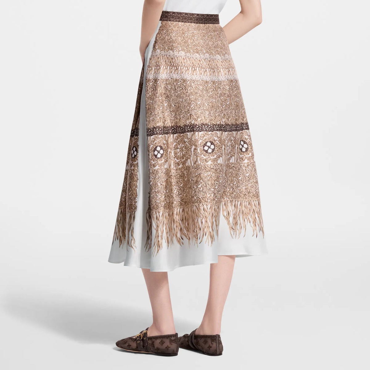 Women's Woven Print Fluid Skirt