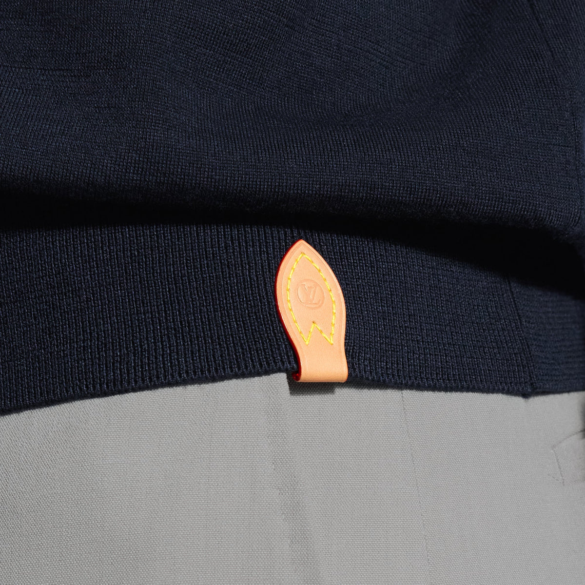 Men's Wool-Silk Blend Long-Sleeved Polo Shirt