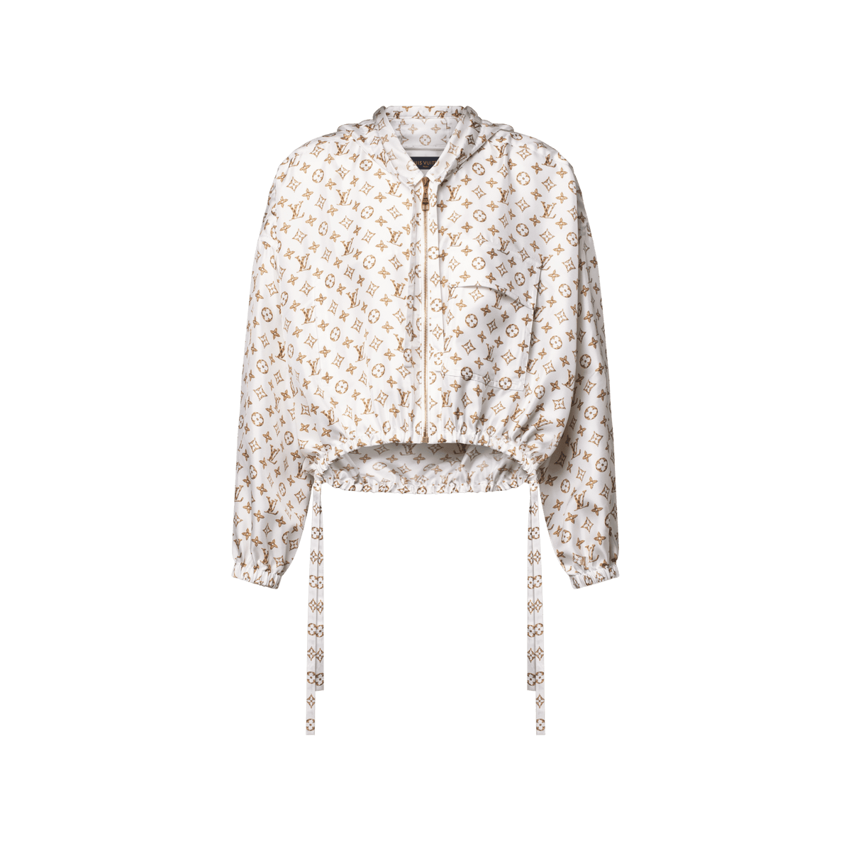 Women's Woven Monogram Print Drawstring Jacket