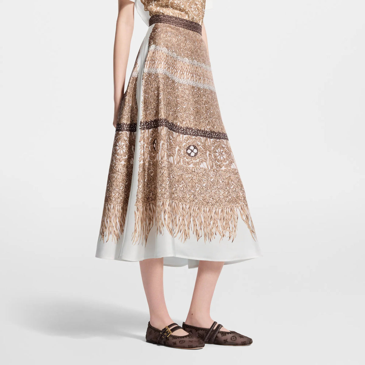 Women's Woven Print Fluid Skirt