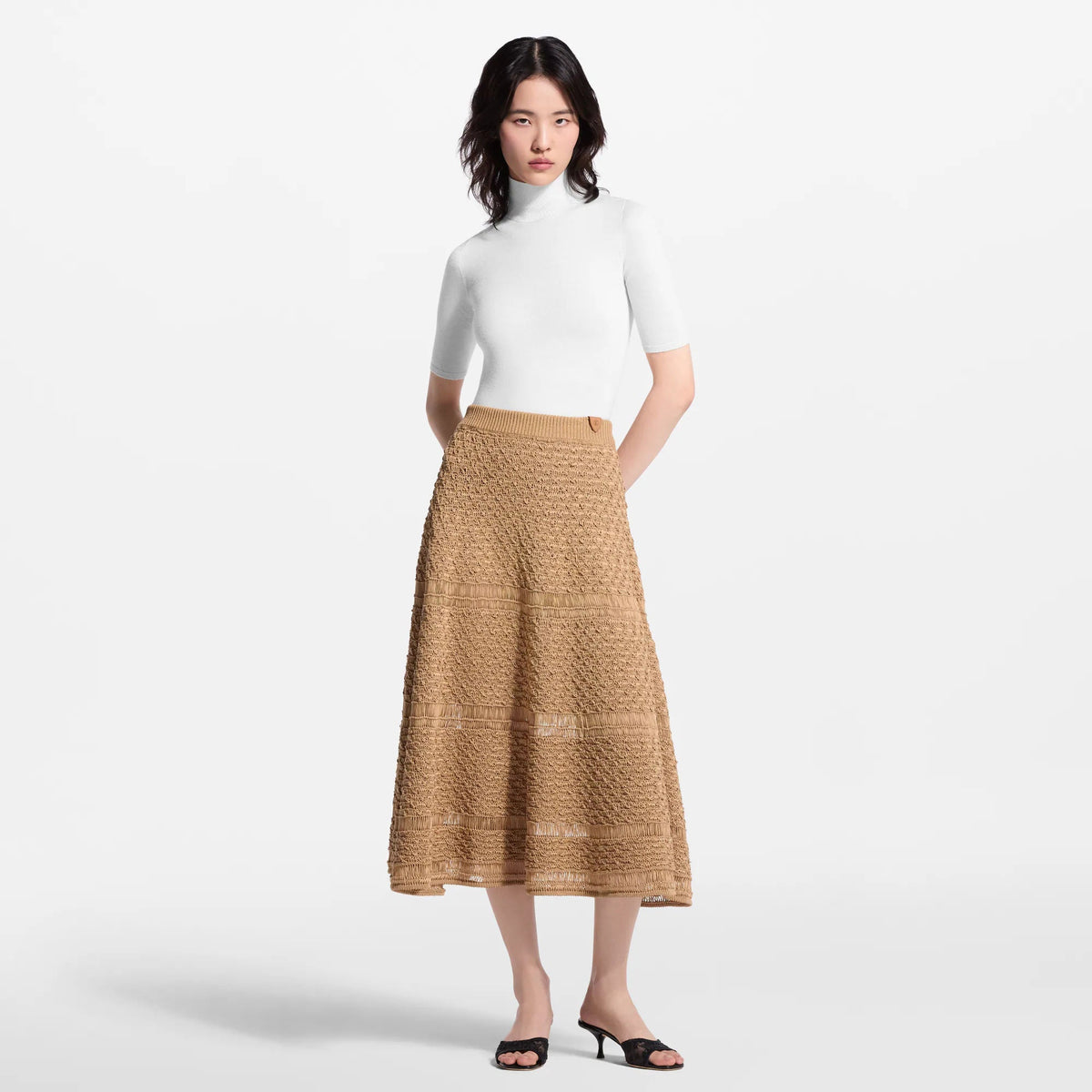 Women's Woven-Effect Knit Maxi Skirt