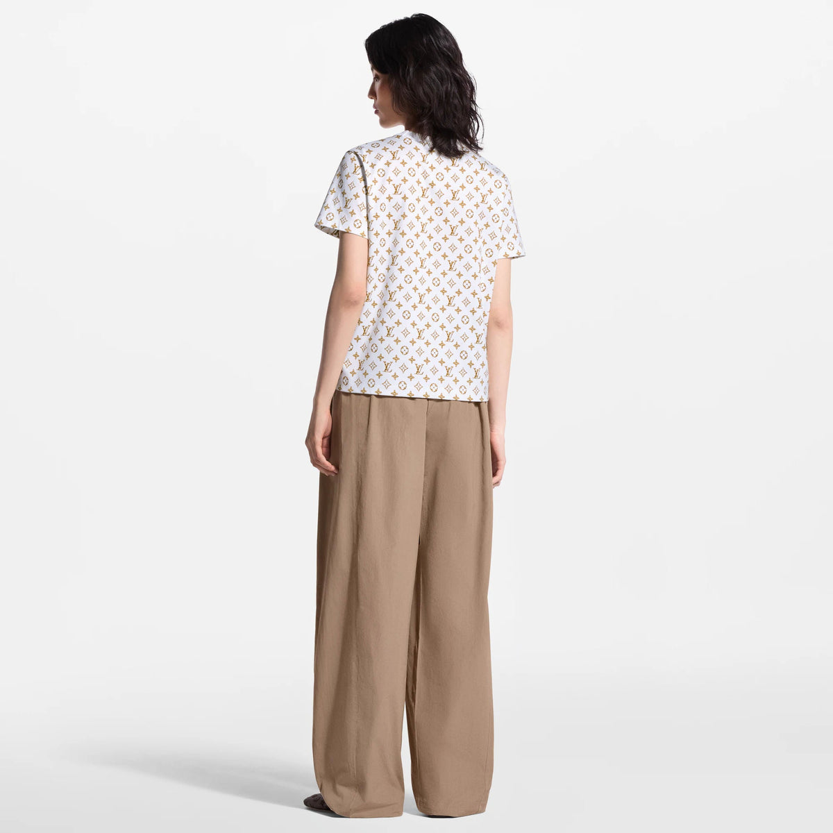 Women's Woven Monogram Print Cotton Jersey T-Shirt