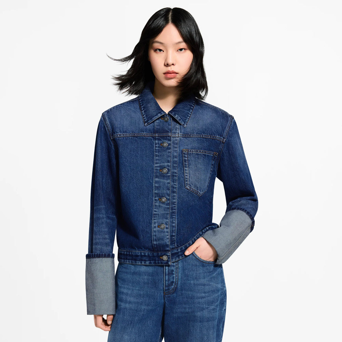 Women's XL Cuff Denim Jacket