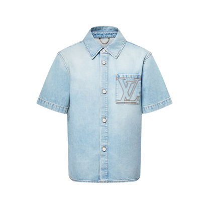Men's Short-Sleeved Denim Shirt