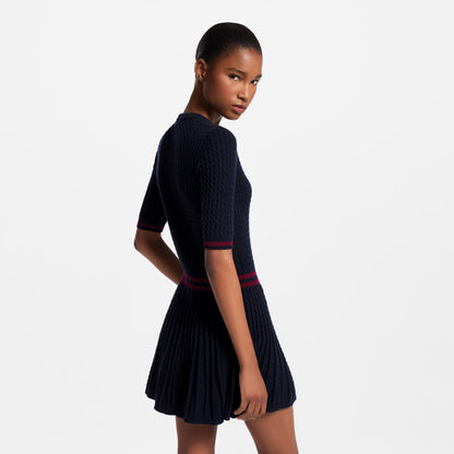Women's Varsity Stripe Cable Knit Dress