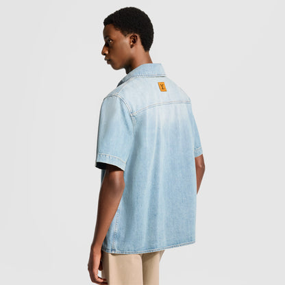 Men's Short-Sleeved Denim Shirt