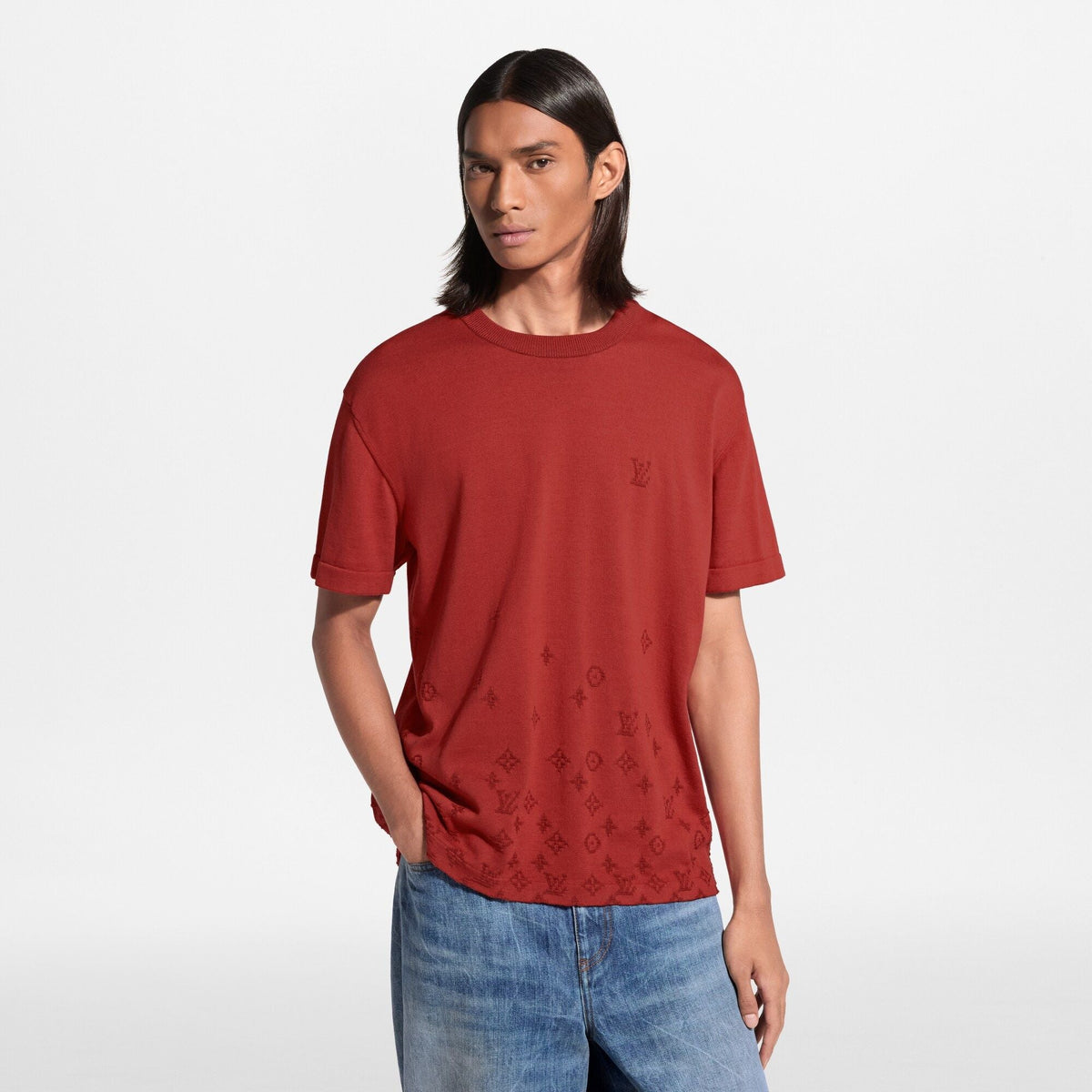 Men's Jacquard Short-Sleeved Crewneck
