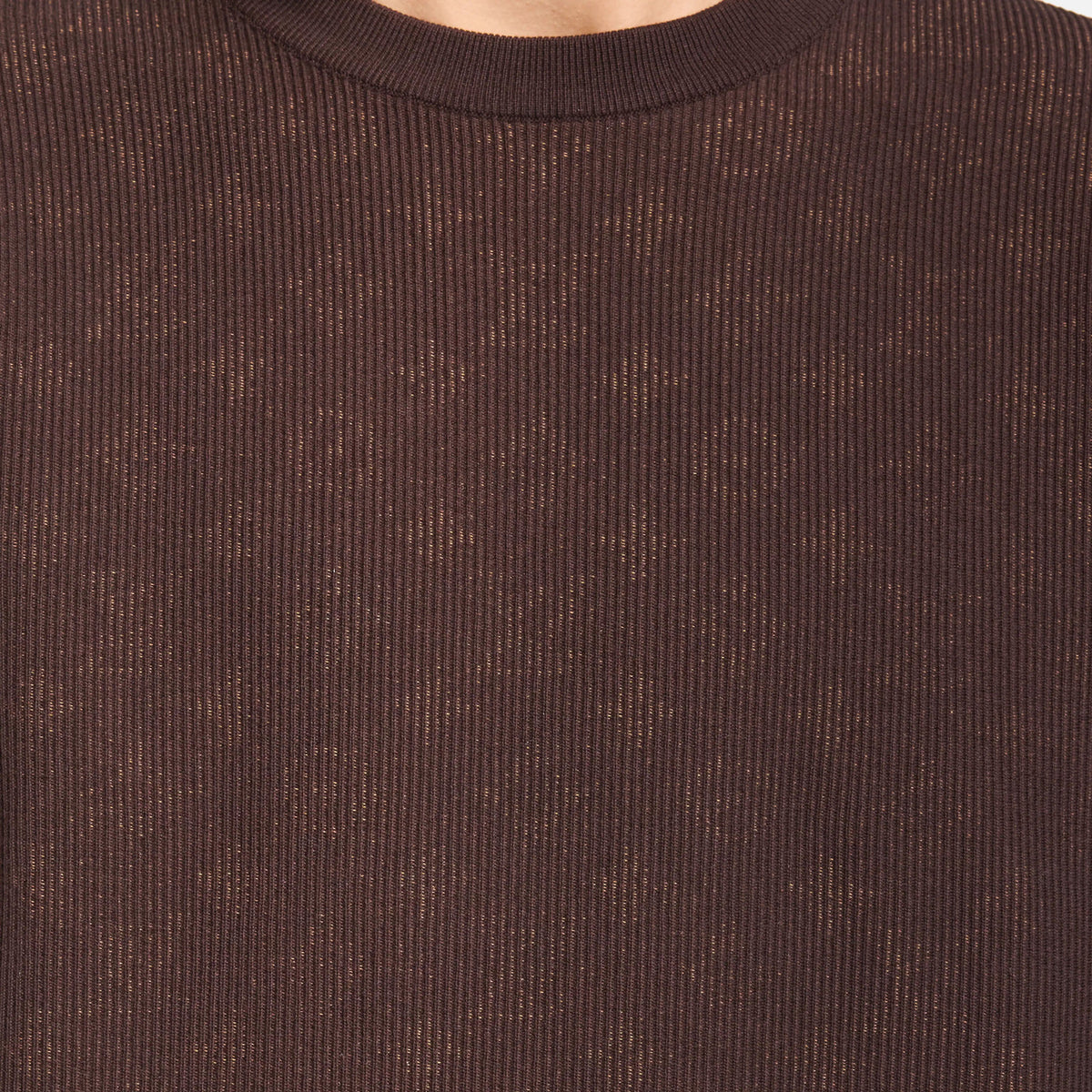 Men's Hidden Monogram Jacquard Short-Sleeved Crewneck
