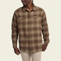 plaid flannel shirt in Emmett Plaid: Aloe, cuff and sleeve detail