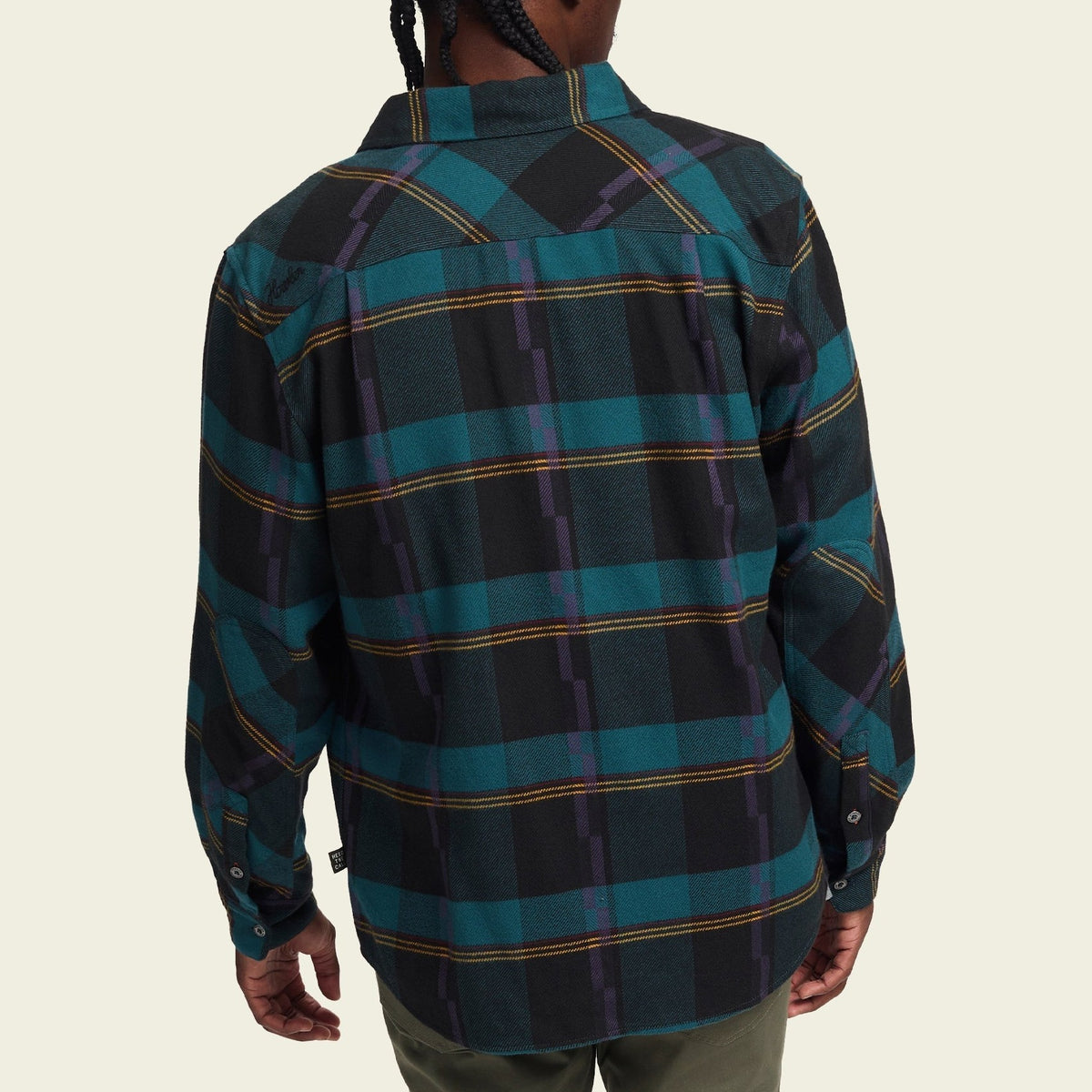 plaid flannel shirt in Backdrop Plaid: Phantom Blue, fabric close-up